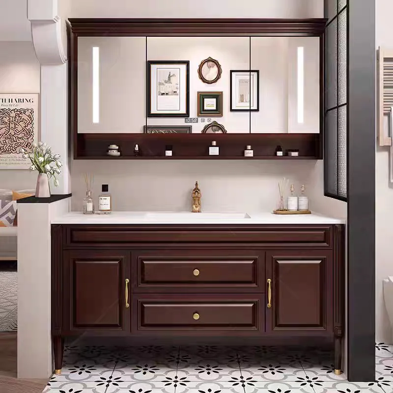 

Vanity Organizer Bathroom Cabinet Storage Makeup Skincare Gadgets Decorations Cupboard Luxury Mirror Gabinete Home Furniture