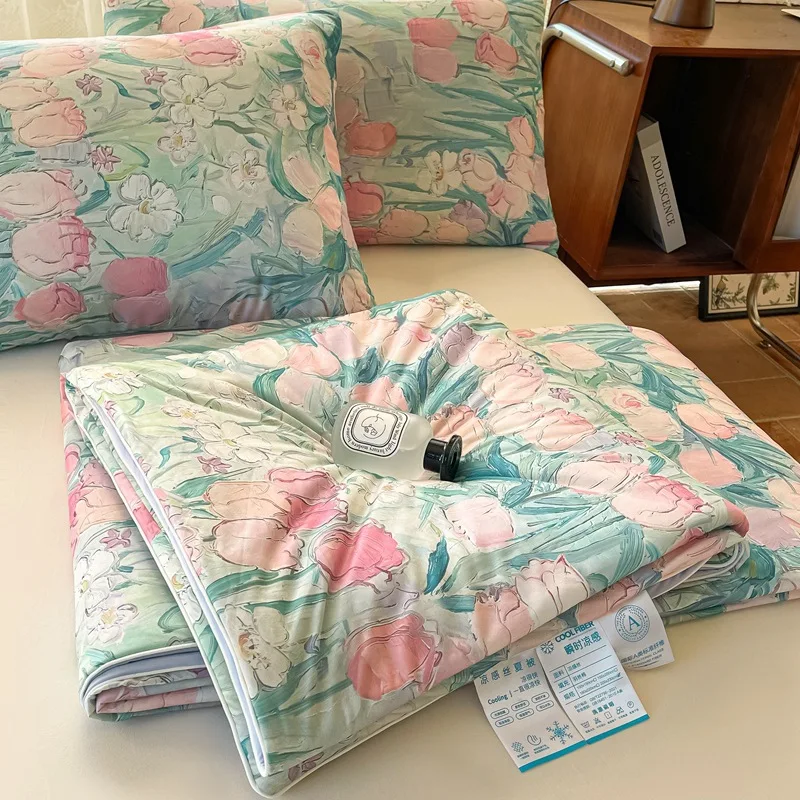 

2025 новое классное шелковое летнее одеяло с кондиционером, летнее прохладное одеяло, которое можно стирать в машине, одинарное, двойное, летнее, тонкое