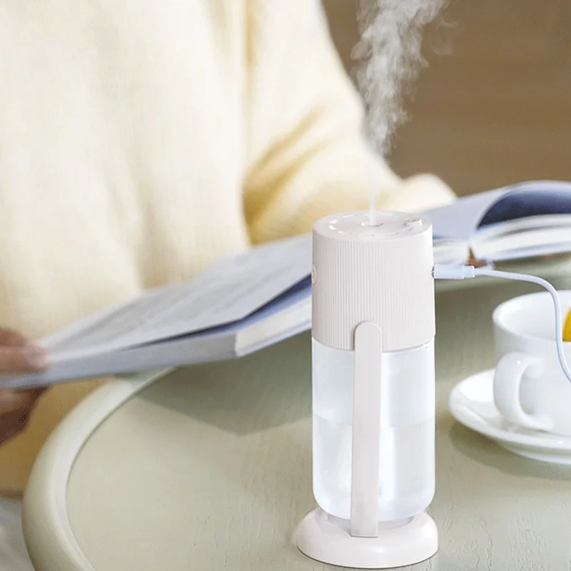 260ML Portable Mini Air Humidifier Multifunctional Small Cool Mist Humidifier With Ambiance Light For Cars Travel Office Home