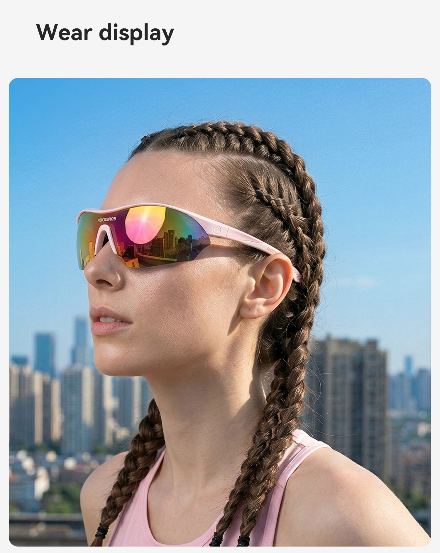 ROCKBROS Polarisierte Fahrradbrille mit 3 Gläsern, Sport-MTB-Rennradbrille, Sonnenbrille für Herren und Damen, UV400-Schutz, Anti-Sonnenbrille zum Laufen, Angeln, Fahrradbrille – Detail 16