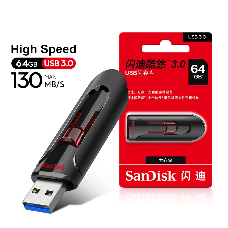 Sandisk Pendrive 128gb 64gb 32gb 256gb USB Flash Drive 32 64 128 16 GB Pen Drive 3.0 USB Stick Disk on Key Memory for Phone