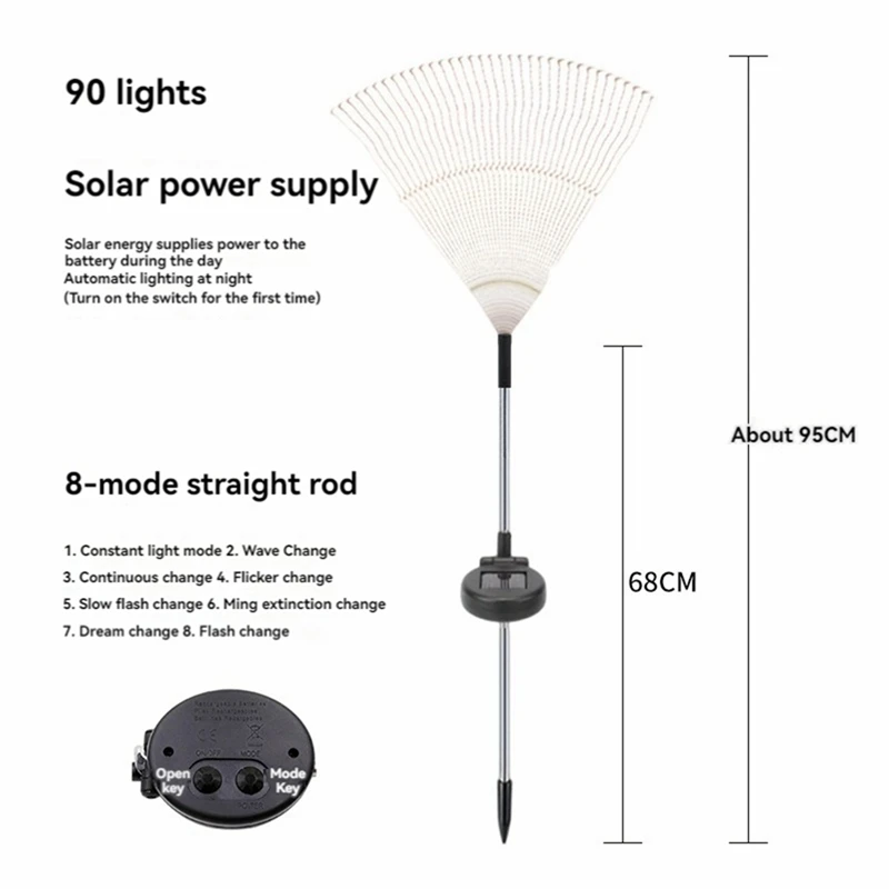 LICE-4Pcs solaire fée lumière LED extérieur jardin décoration pelouse voie lumière pour Patio cour noël mariage