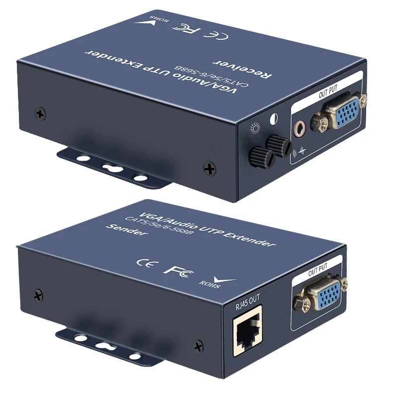 Extensor de red IP USB VGA KVM sobre Cat5e/6, Cable Ethernet de hasta 100M/200M/300M, transmisor USB VGA, compatible con teclado y ratón