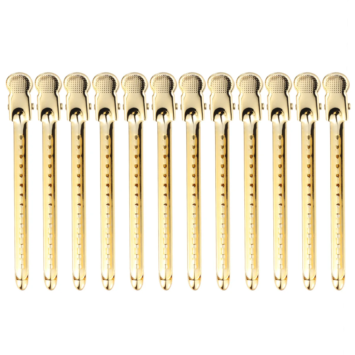 

12pcs Metal Hair Clip 9Cm Gold Stainless Steel Sectioning Clips For Styling Coloring Cutting Salon Home Use Hairdressing Clamps