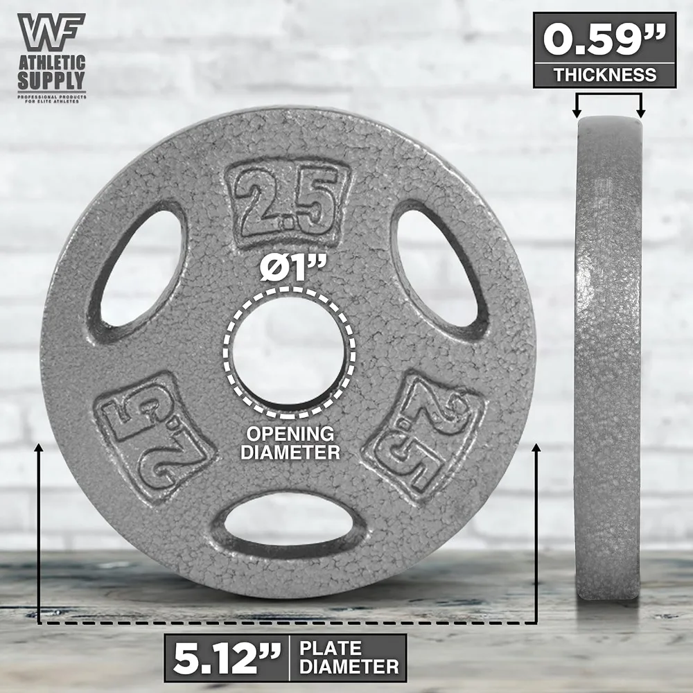 مجموعة دمبل قابلة للتعديل من WF Athletic Supply - 1 بوصة كروم EZ Curl أو شريط مستقيم، أوزان الحديد