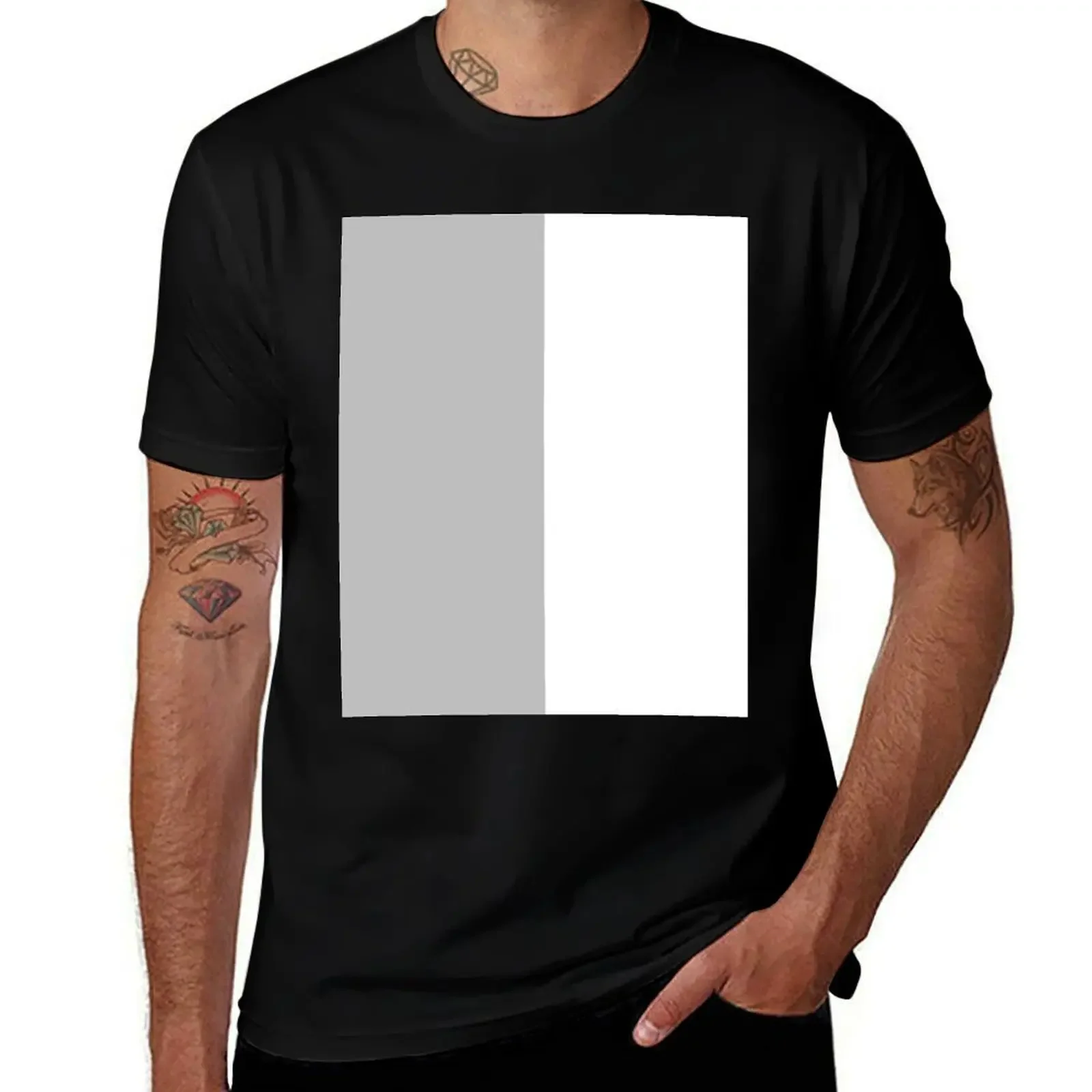 Silver Gray And White Half And Half T-Shirt luxury t-shirt designer shirts essential t shirt mens plain t shirts