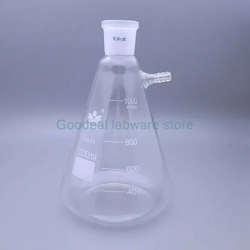 Imagem -03 - Filtração a Vácuo de Vidro de Laboratório Frasco de Sucção Frasco de Filtro de Laboratório com Boca Moendo 50ml a 2000ml 1pc