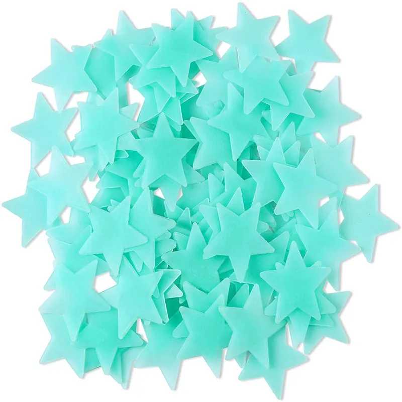 100PCS/Bag 3CM Glow In The Dark Toys Luminous Star Stickers Bedroom Sofa Fluorescent Painting Toy PVC Stickers For Kids Room