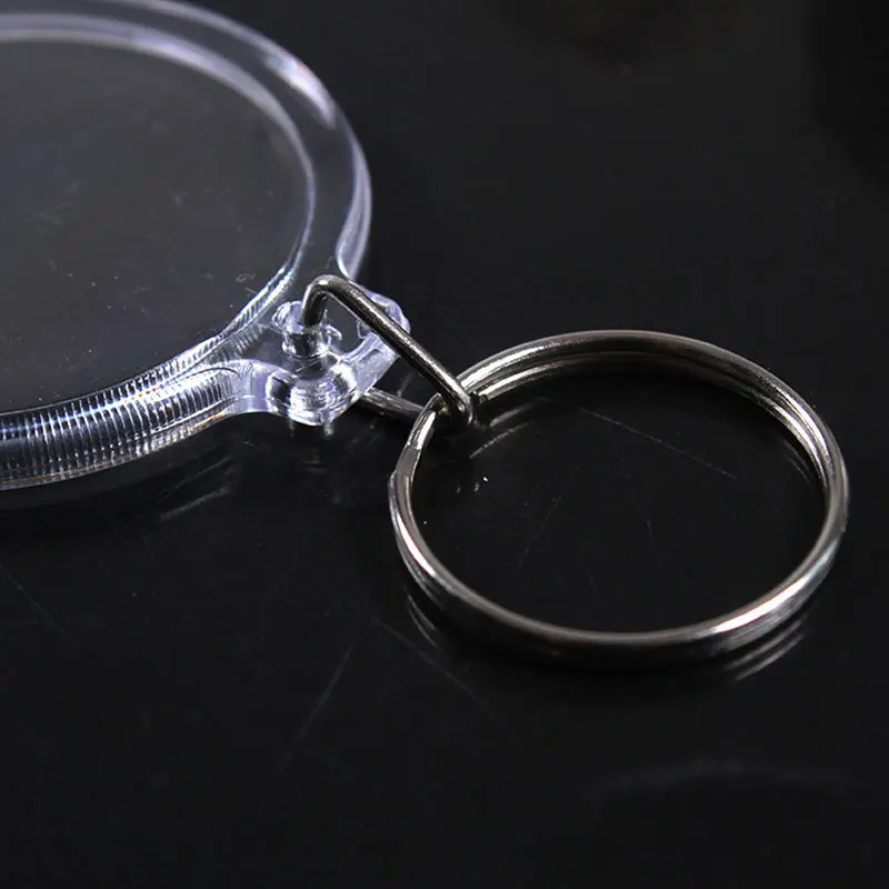 Photo Frame Keychian Acrylic Rectangle Insert Picture Frame Keyring Key Holder DIY Split Ring Gift for Women Ladies Girls