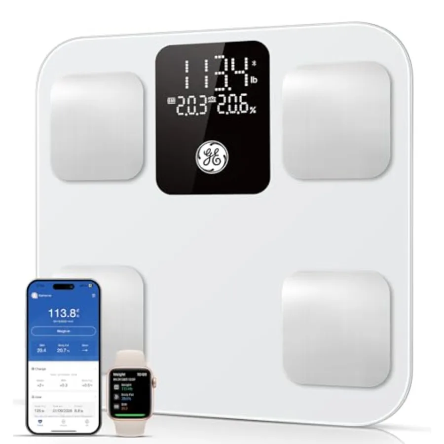 

Smart Scale for Body Weight: Body Fat BMI Digital Bathroom Scale - 14 Body Composition Analyzer Health Monitor Highly Accurate