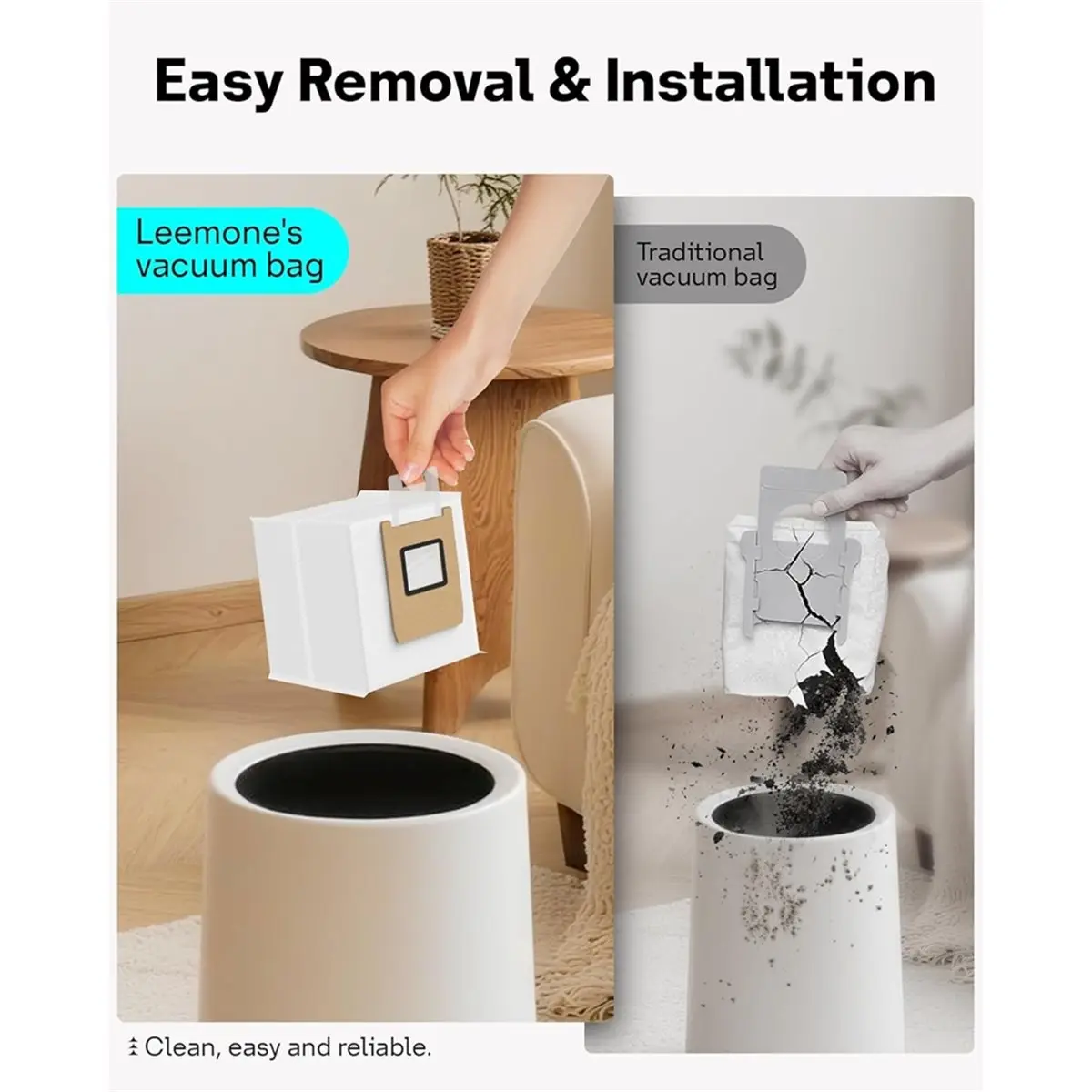 12 Pack E25 E28 Dust Bags Compatible for Omni Robot Vacuum E25 E28, 4 Layer Filtration System