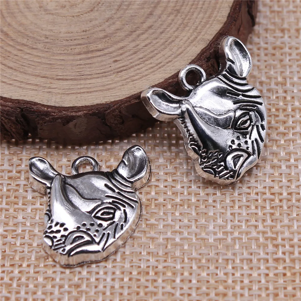 WYSIWYG 10pcs 21x20mm Antique Silver Color Rhinoceros Charms Pendant For DIY Jewelry Making Handmade Jewelry Craft Findings