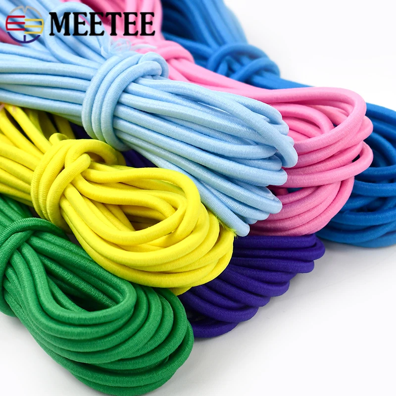 5-20M 4mm Elastic Band for Hair Round Stretch Cord Pants Belt Rubber Bands Shoelaces Bungee Rope for Bar Strap Manual Accessory