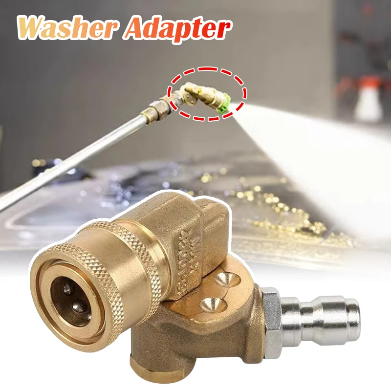 

Pressure Washer Pivoting Coupler Rotation Gutter Cleaner Attachment 180 Degree Rotation 1/4 Inch Quick Connect 4500 PSI