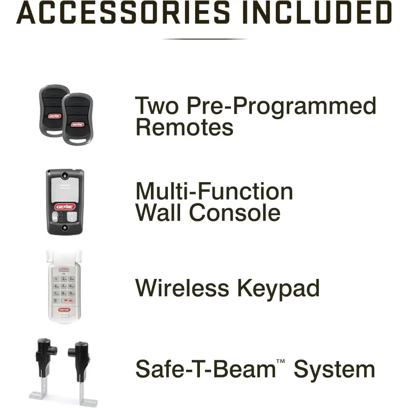 ChainMax 1000 Garage Door Opener - Durable Chain Drive - Includes two 3-Button Pre-Programmed Remotes,Wall Console, Wirele