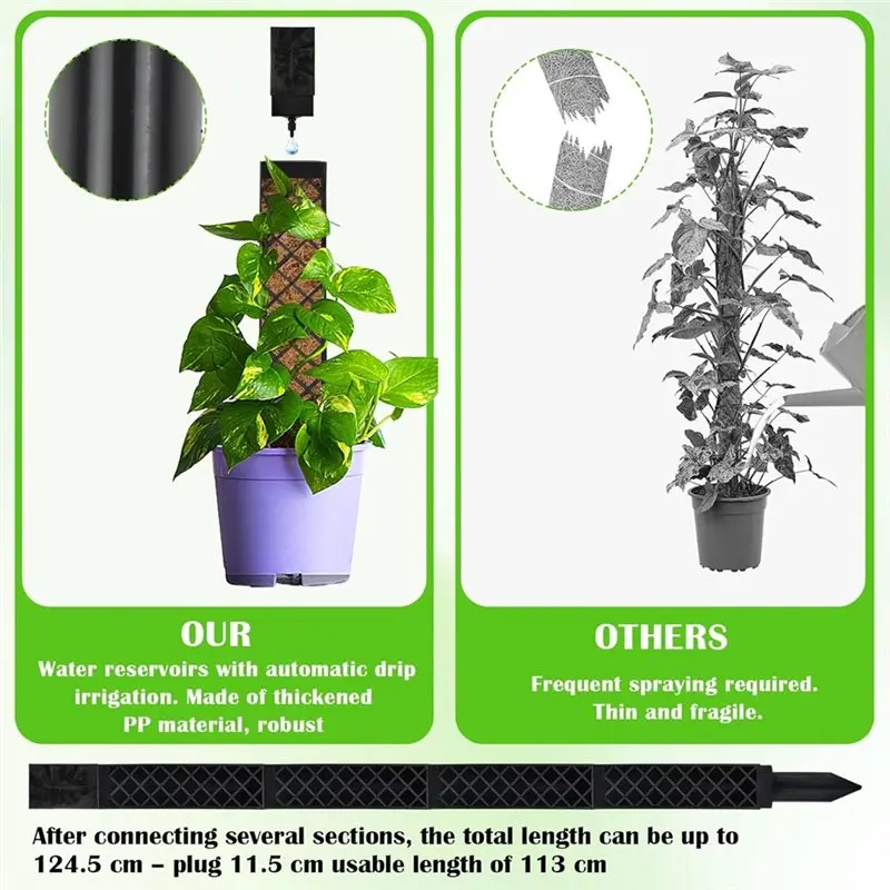 HITL Moss Rod for Monstera Trellis Indoor Plants 113 cm Trellis Monstera Plant Stake Ivy Plant Holder, for Garden Planting
