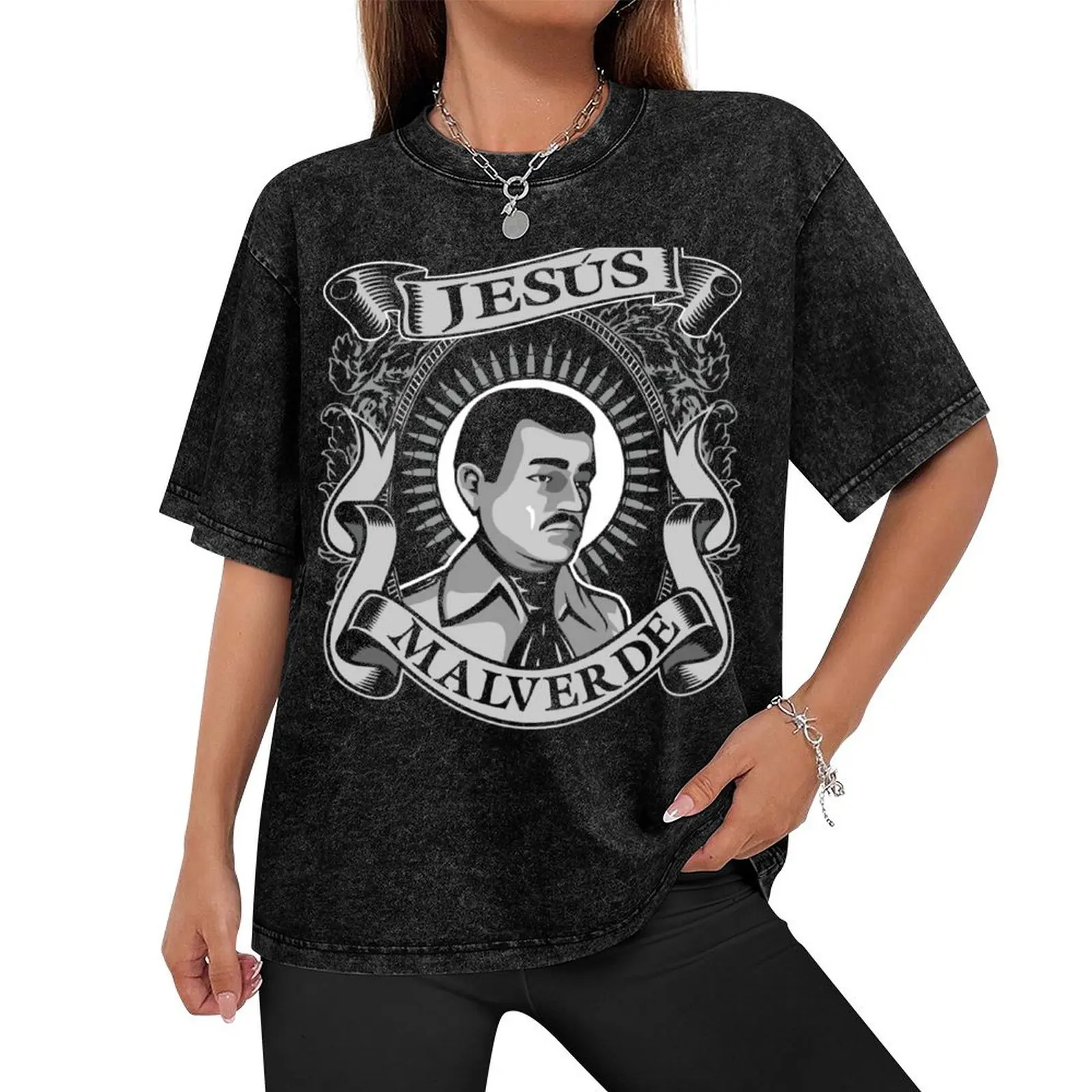 Jesus Malverde Mexican Hero Angel Of The Poor T-Shirt anime figures customs design your own Men's clothing