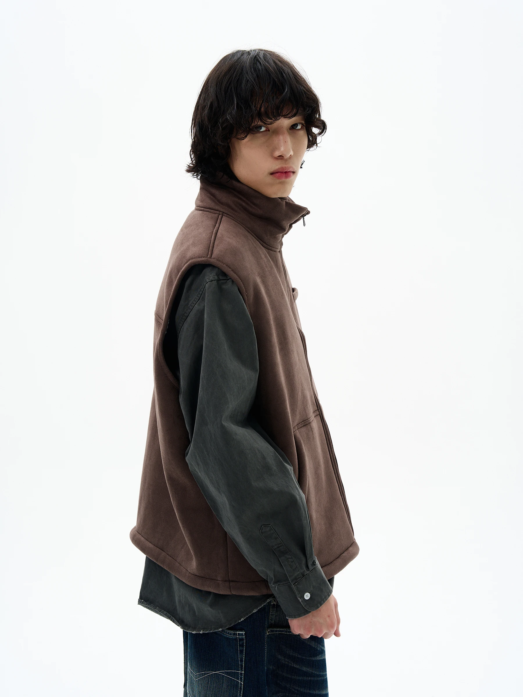 سترات باركاس للزوجين لخريف وشتاء 2025 على الطراز الأمريكي الجديد سترات رجالية ونسائية راقية أنيقة بدون أكمام سترات بلون واحد #2