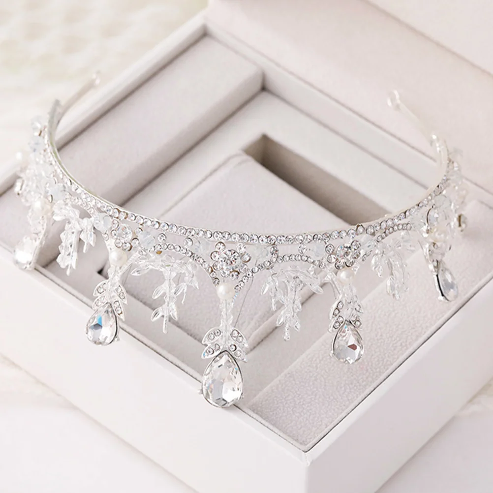 

Crystal Rhinestone Crown Bridal Tiara Alloy Headdress Wedding Party Headband Photo Props Decor Bridal Crown Bride Headdress