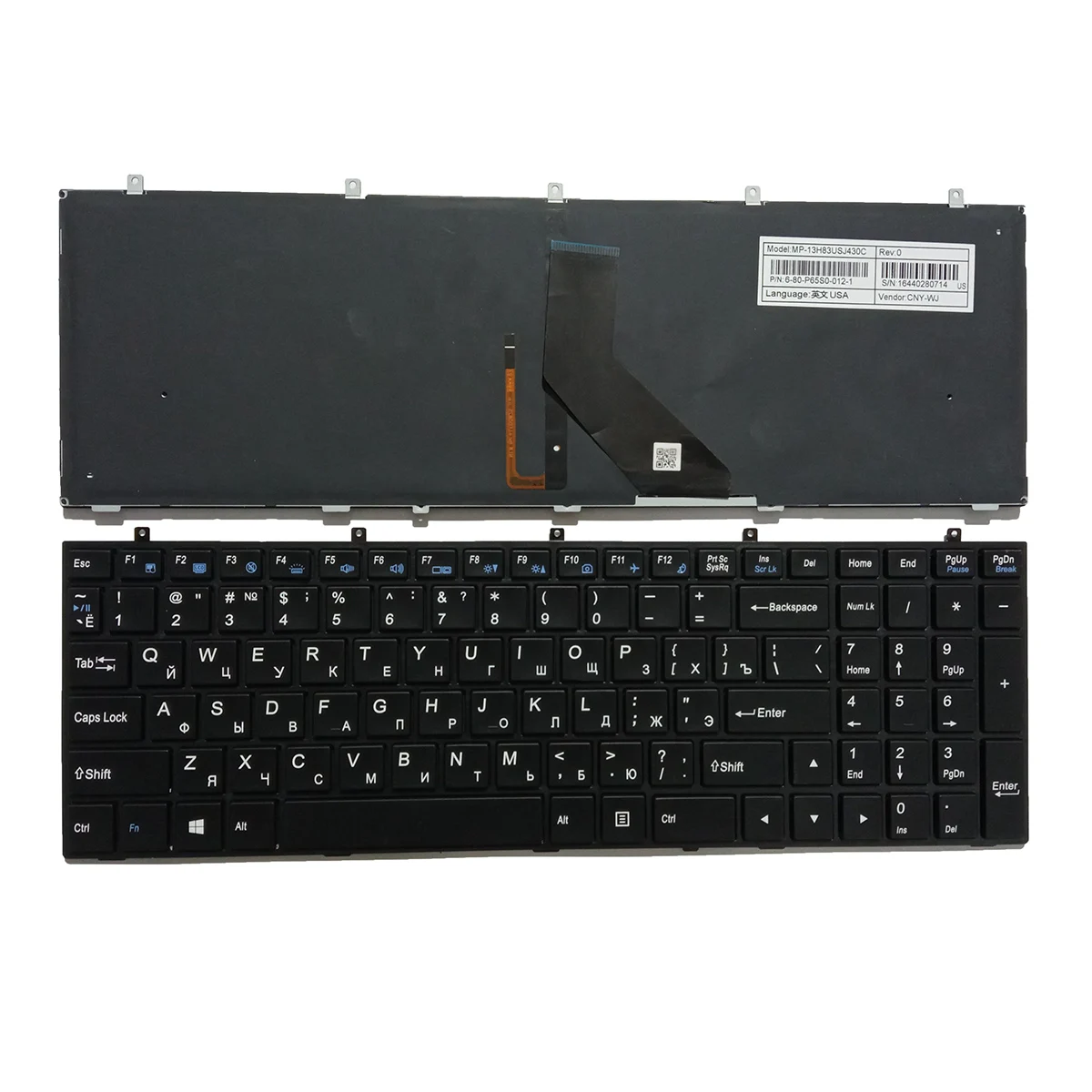 Clavier d'ordinateur portable avec rétro-éclairage d'origine, pour Hasee K590S K710C K650S K650C W355S K790S K750D p5-i78172d1 RU