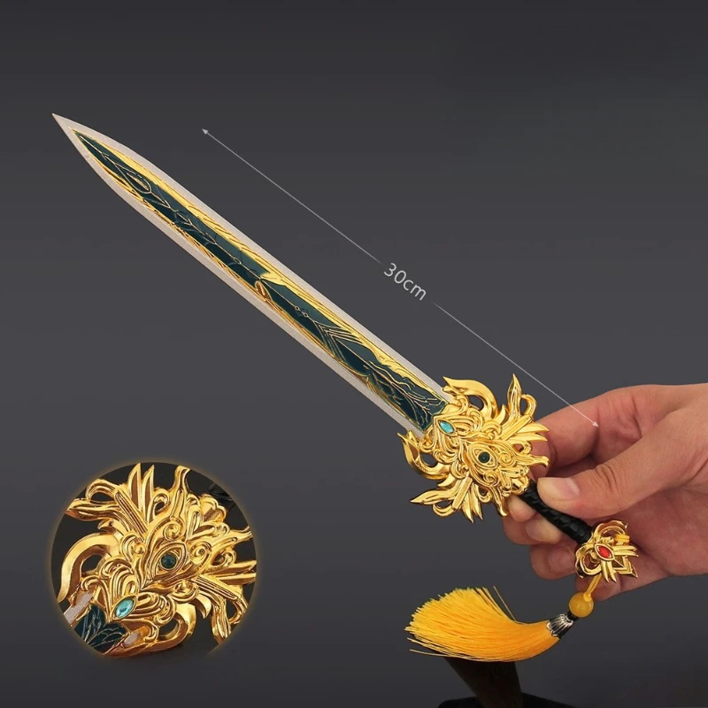 30cm/11.81in Film i telewizja Peryferia Longji Księżniczka Latający Miecz Metalowy Model Broni Starożytny Miecz Rekwizyt Zabawka Kolekcjonerski Prezent dla Chłopca