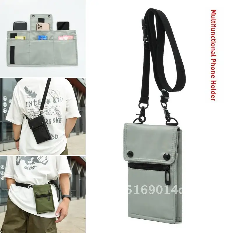 

Men's Foldable Tri-Folding Shoulder Bag Multi-Functional Waterproof Outdoor Casual Waist Bag with Mobile Phone Compartment Urban