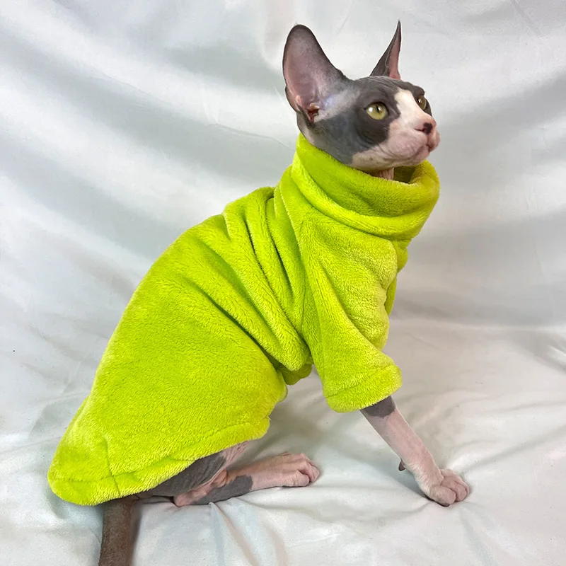 2024 New Hairless Cat Sweater Winter Fashion Thickening Warm Sphynx Clothes Home Comfortable Winter Dog Clothes for Small Dogs