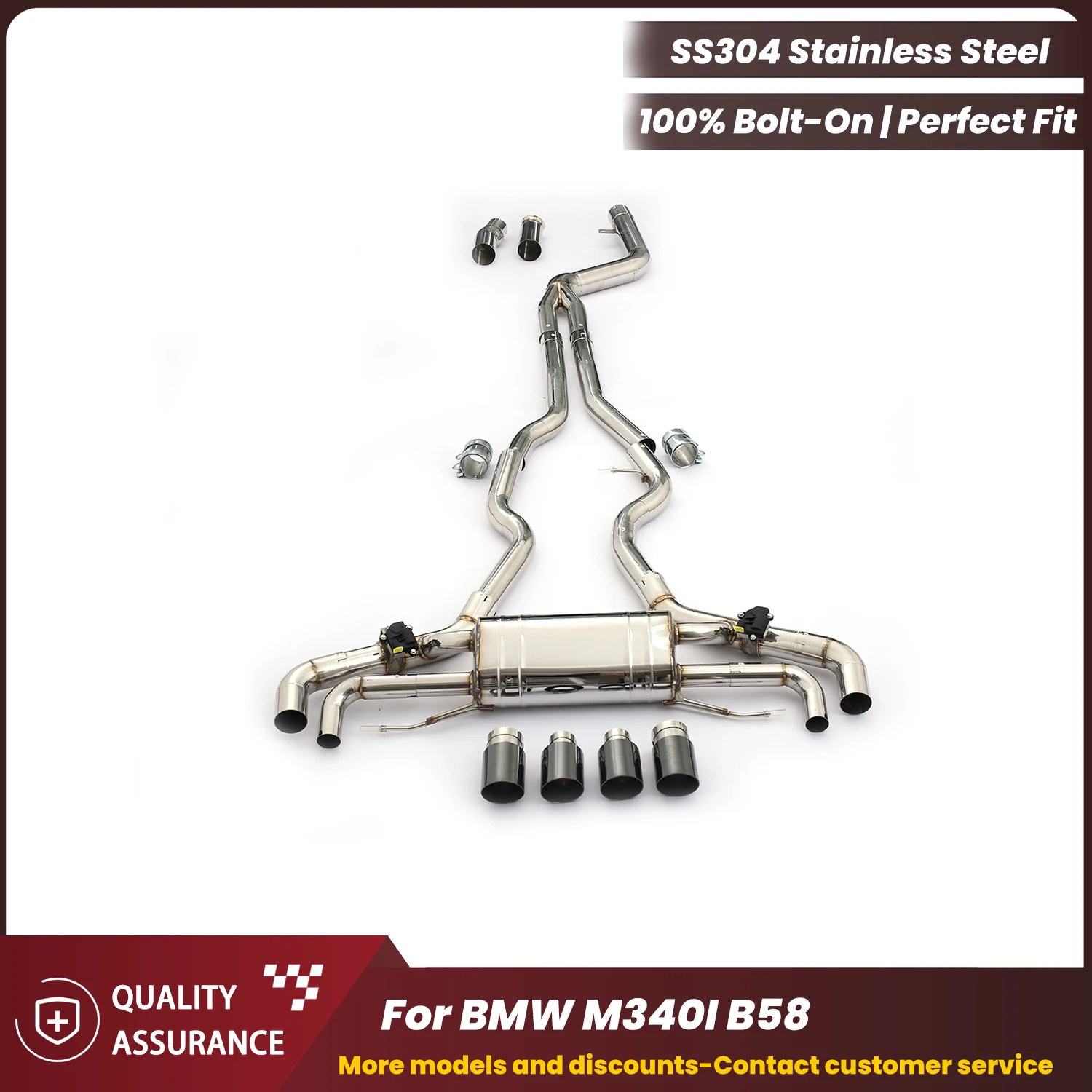 

ECCF Valvetronic Catback выхлоп для BMW M340I B58, агрессивная выхлопная звуковая производительность, обновление, простая установка