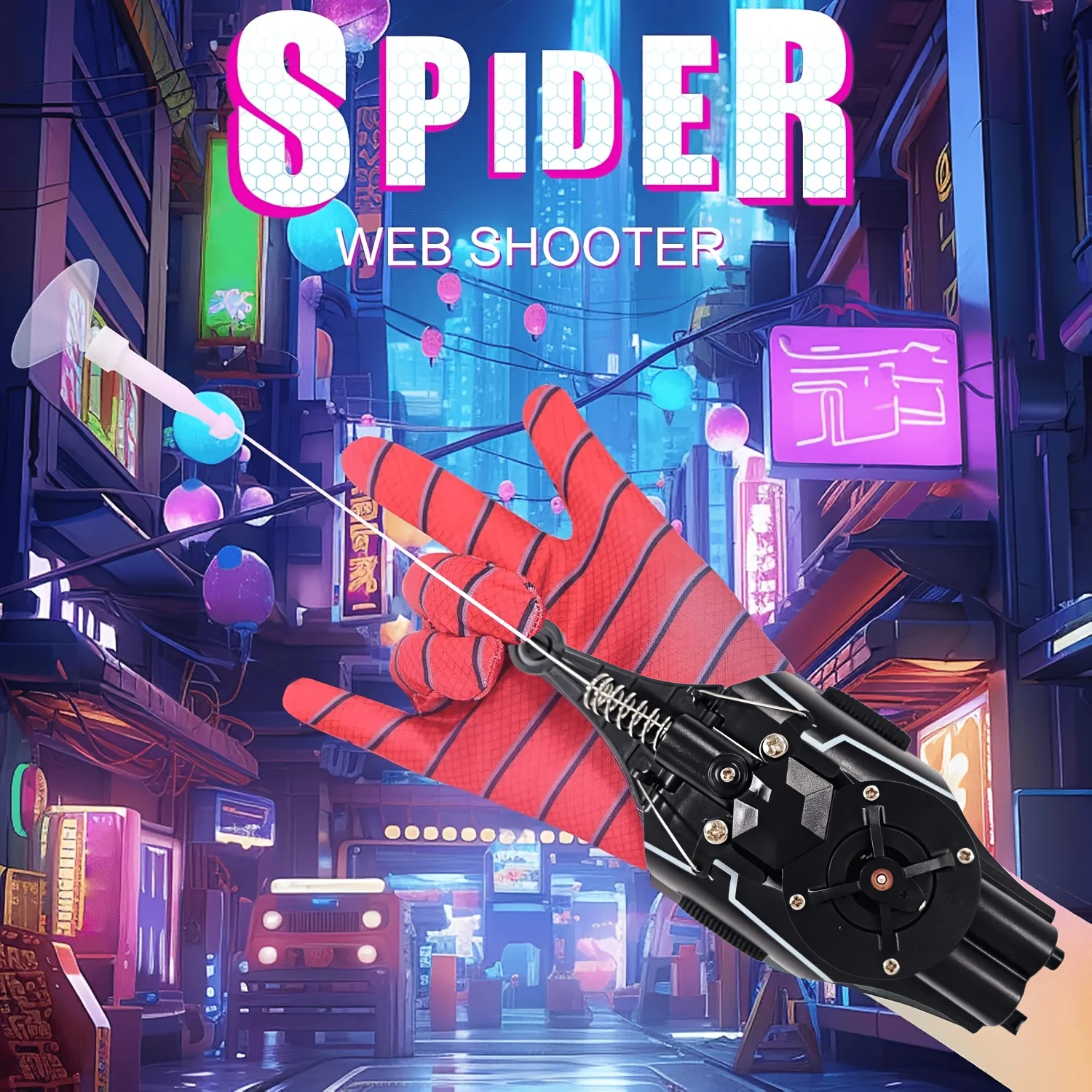 Upgraded Spider-Web Shooting Toy 2.0–Wrist-Mounted Web Launcher with Realistic Web-String Action– Toy for Superhero Roleplay