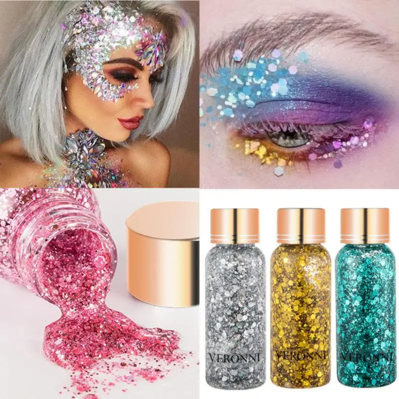 1 ~ 4PCS Bühne Make-Up Pailletten Gel Lidschatten Gesicht Körper Pailletten Glitter Glitter Make-Up Zeigen Kinder Erwachsene Lidschatten TSLM1