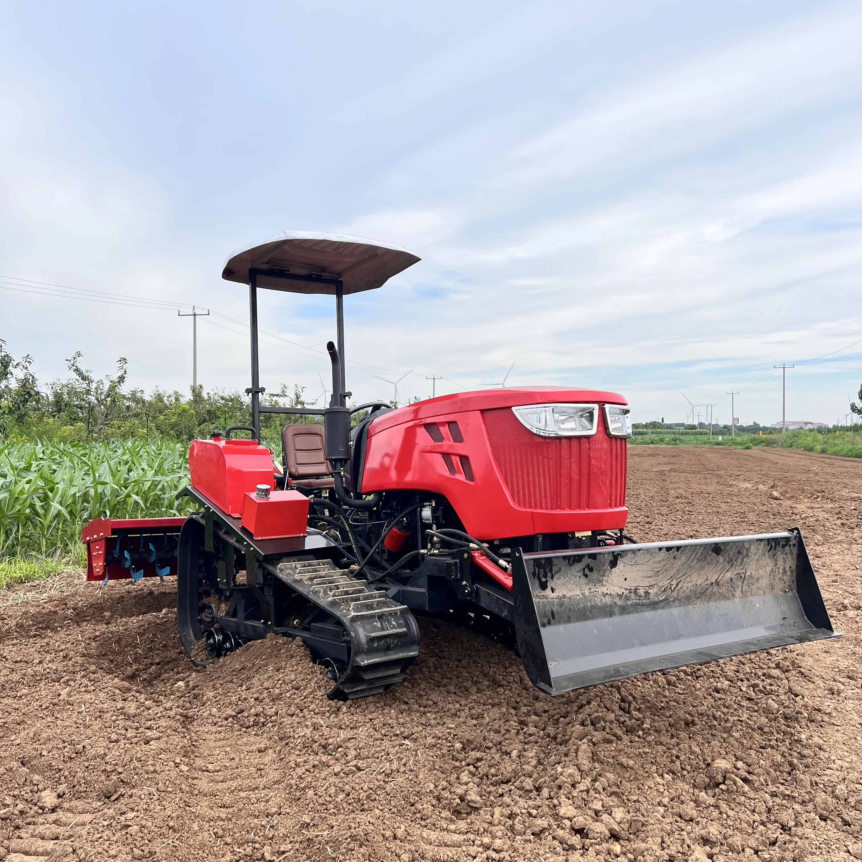 80hp 100hp 120hp Diesel Mini Crawler Tractor Farm Tiller 25hp & 50hp Rated Power New Condition Rubber Tracks for Home Use