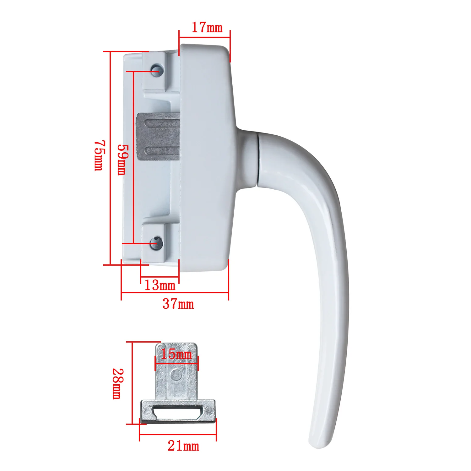 casement window handle replacement 1PC aluminum alloy Flat Open window handle for Exterior window glass handle Accessories