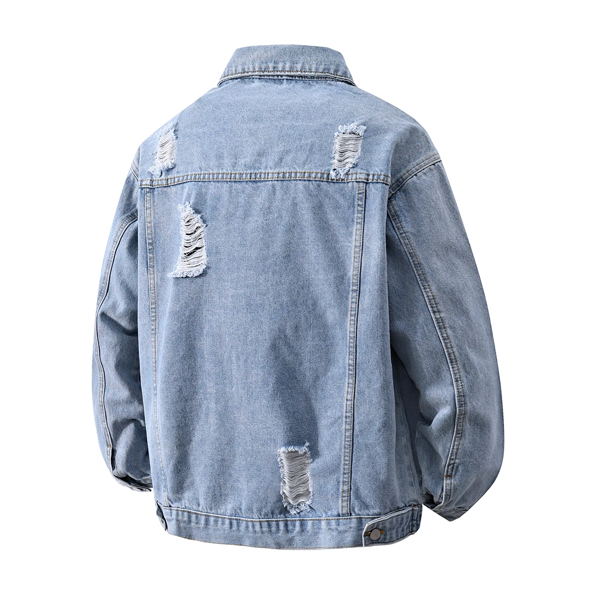 แจ็คเก็ตยีนส์ผู้ชายทรงหลวม สไต - Street Fashion Jeans Men บทวิจารณ์และราคา