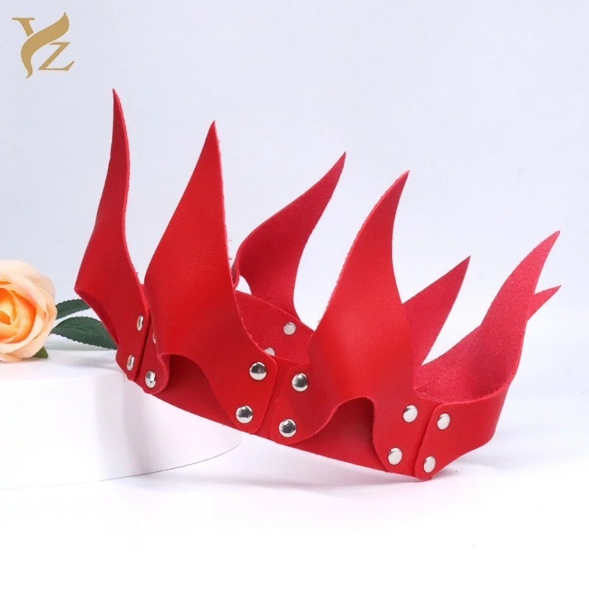 Halloween Women'S Flame Crown Headpiece, Gothic Devil Queen Costume Crown, Dark Punk Cosplay Dress-Up Party Role-Playing view 3