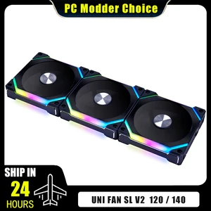 LIAN LI Uni Fan V2 SL120 SL140-V2 Versi Peningkatan Paket Tunggal/3 Paket Kipas 5V ARGB Tanpa Kabel L-Connect 3 6 penggemar penjualan terbaik lian li - №