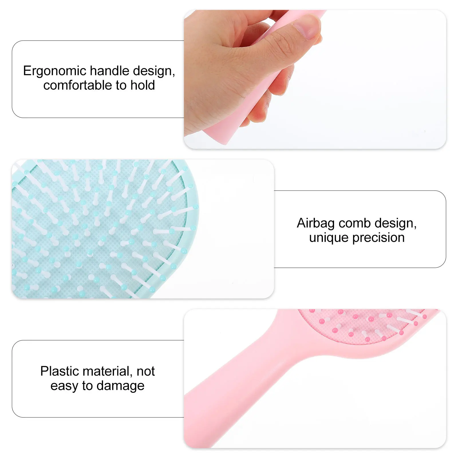 

2 шт. расчески для волос, массажные щетки для распутывания, эргономичная ручка, парикмахерские массажеры для кожи головы, подходят для влажной и