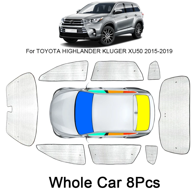 

Автомобильные солнцезащитные козырьки с УФ-защитой для Toyota Highlander Kluger 2015-2025, оконная занавеска, солнцезащитный козырек, лобовое стекло, автоаксессуар