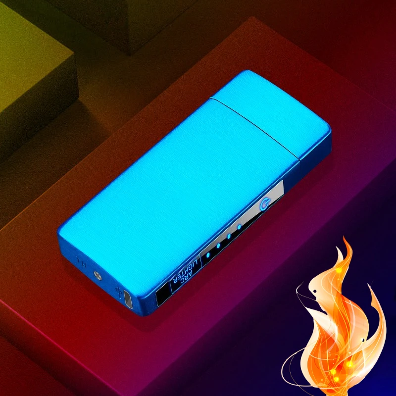 

Double Arc Flameless Plasma Lighter Metal Electric Windproof Rechargeable USB Lighter LED Power Display Touch Sensor Lighter