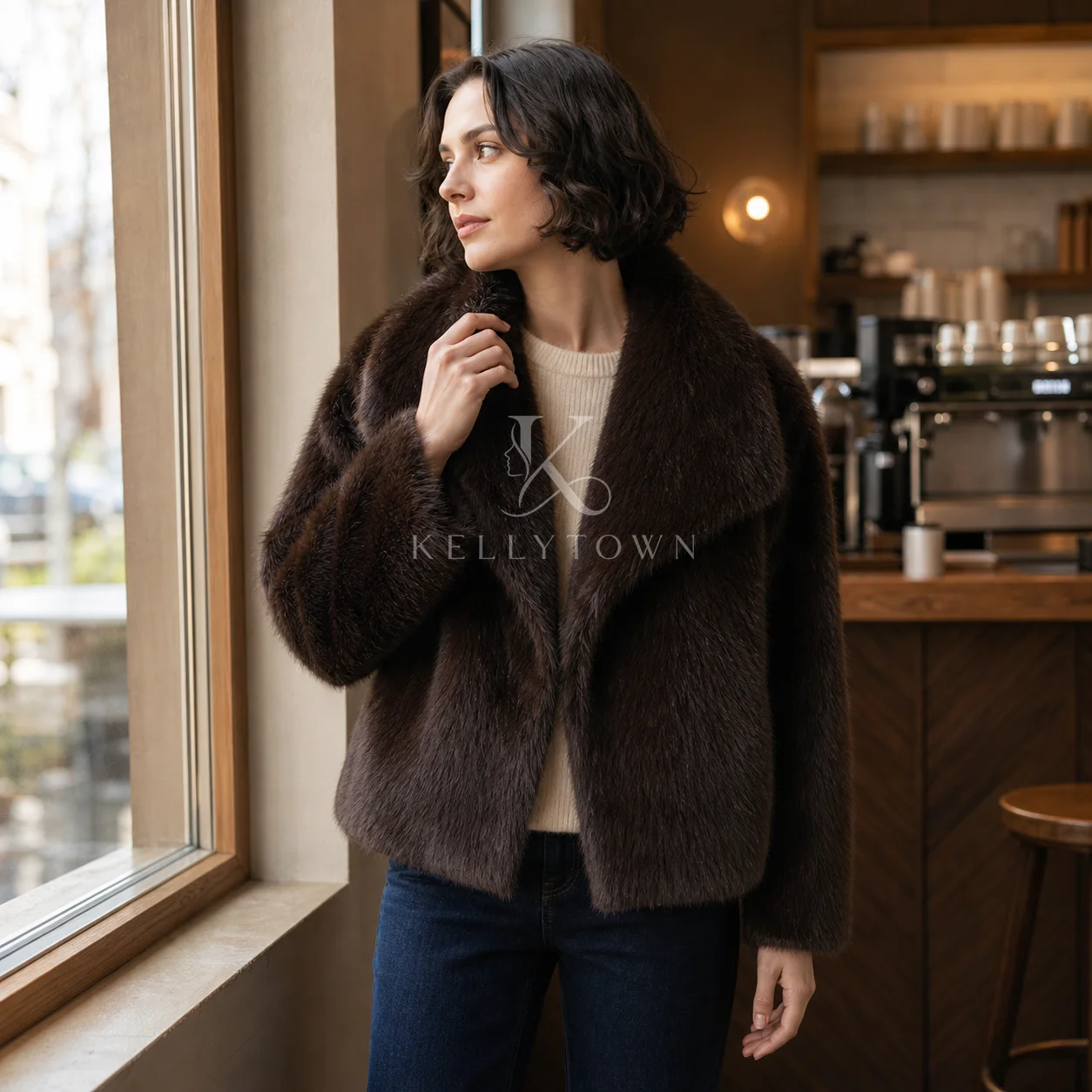 2026 Winter Luxury Big Fur Collar Faux Fur Jacket Female Overcoats Fluffy Fur Coat Women Fashion Thick Warm Outerwear Overcoat