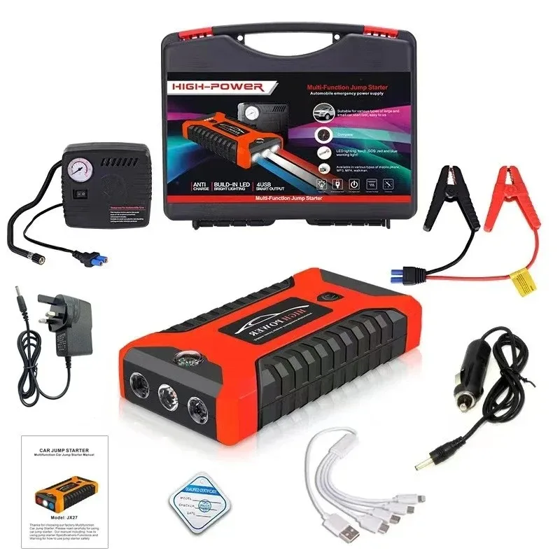 Portable Jump Starter 12V, Car Battery Auto Emergency Booster for Petrol Diesel SUV Truck, Heavy Duty Power Supply.