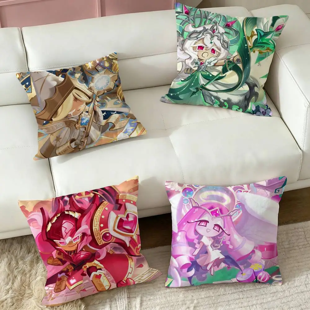 Cookie Run Kingdom  Pillow Case Square Double-Sided Sofa Cushion Cover Bedroom Bedside Pillow