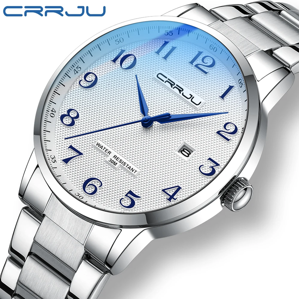 

CRRJU Top Brand Luxury Men's Watch 30m Waterproof Date Clock Male Sports Watches Men Quartz Casual Wrist Watch Relogio Masculino