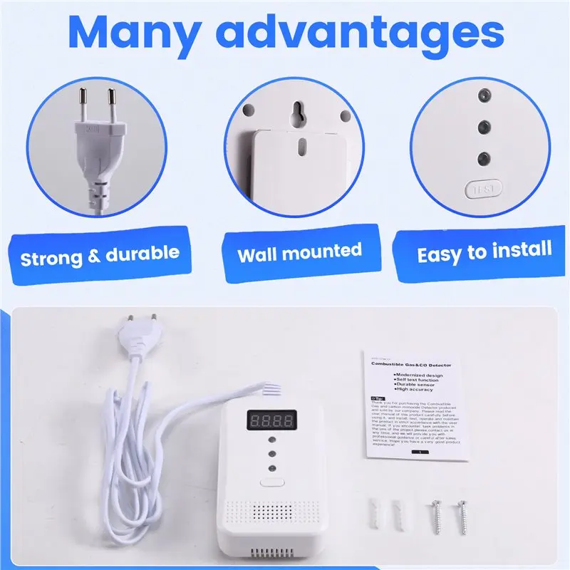 【RECOMENDAR】Voice Digital Display Type Carbon Monoxide Combustible Gas Detector Composite Alarm Detector