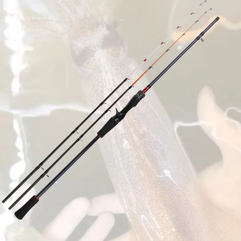 ROLLFISH Carbonfaser-Tintenfisch-Angelrute mit 2 Festen Spitzen für Hochsee-Salzwasser-Bootsangeln, Leichtgewichtig, Hohe Sensibilität & Langlebig – Detail 6