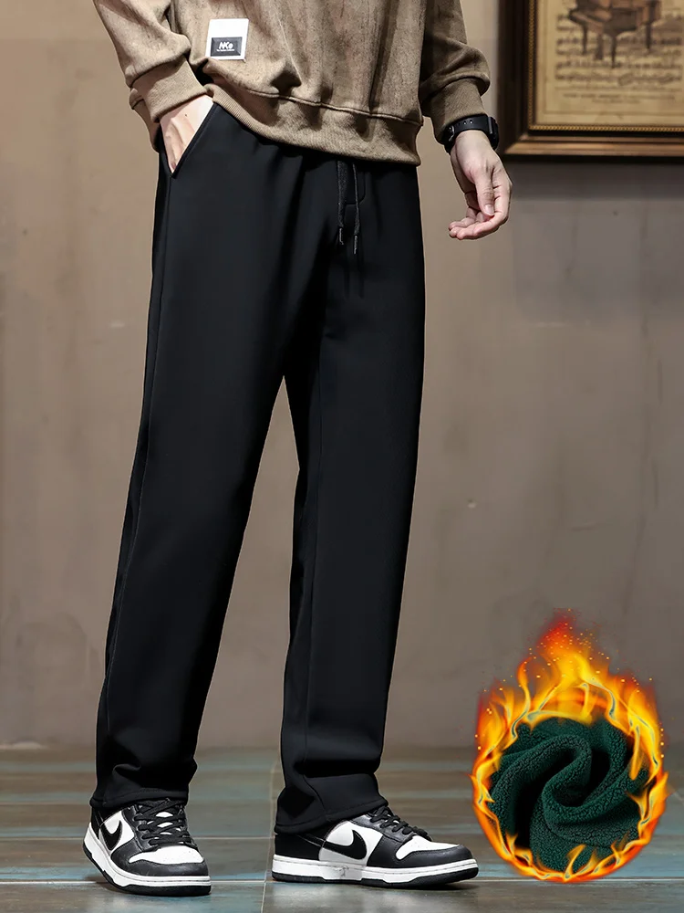 Pantaloni caldi in pile invernale di alta qualità da uomo con coulisse in vita elastica all'aperto da jogging floccaggio pantaloni casual maschili taglie forti 5XL