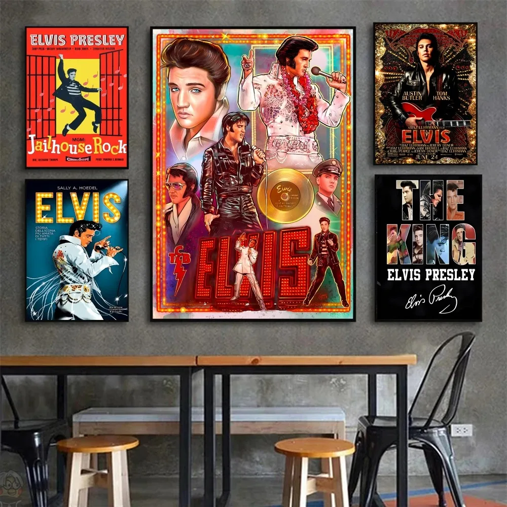 E-Elvis P-Presley Poster Wall Art Home Decor Room Decor Digital Painting Living Room Restaurant Kitchen Art