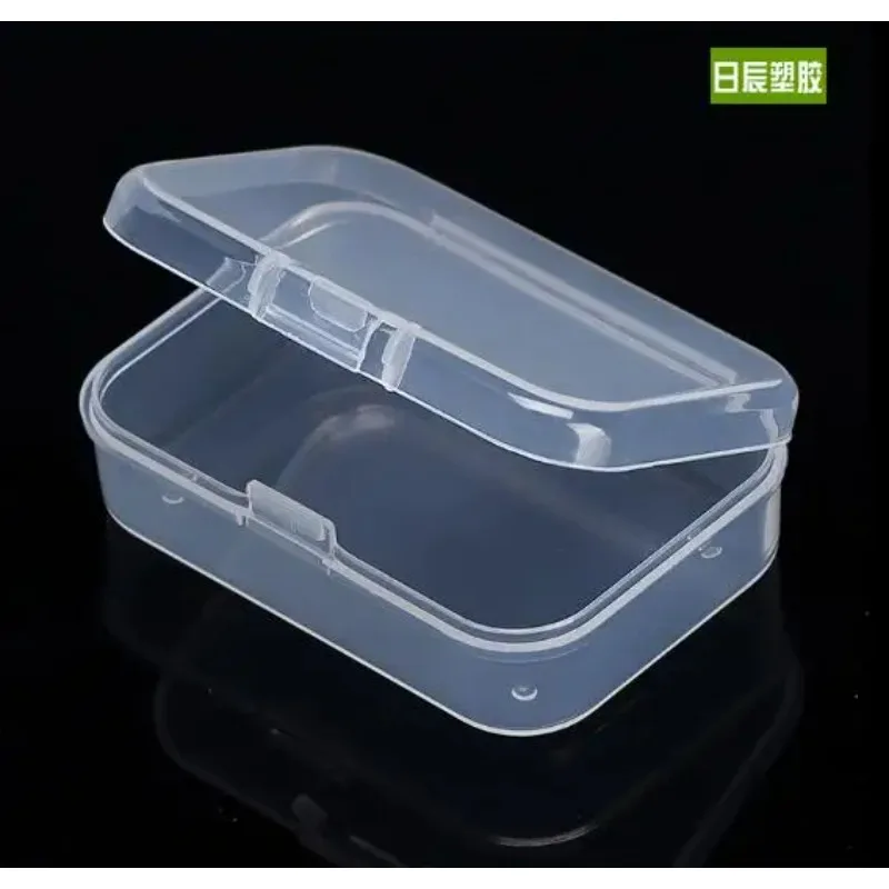 50pcs inside 6.4*1*1.7cm Rectangular electronic storage box plastic white tool box small product packaging element box with lid