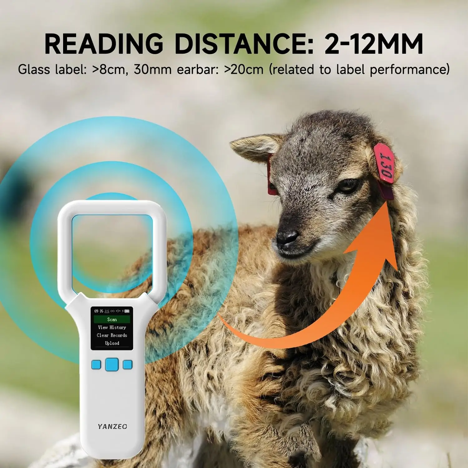 

Ручной сканер микрочипов для домашних животных AR180E с OLED-дисплеем для мгновенного считывания, RFID-считыватель 134,2 кГц, поддержка FDX-B ISO11784/85