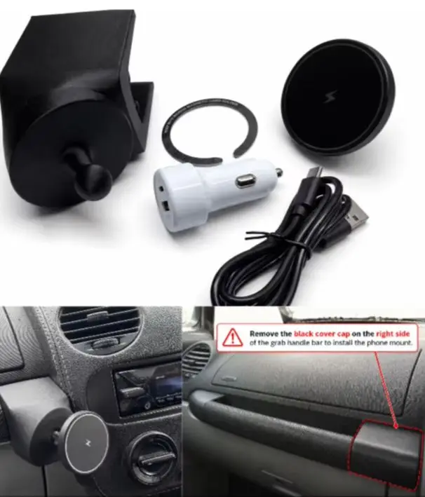 FOR VW New Beetle 1998-2010 RHD Dashboard Cradle with Wireless Charging & MagSafe Magnetic Mount