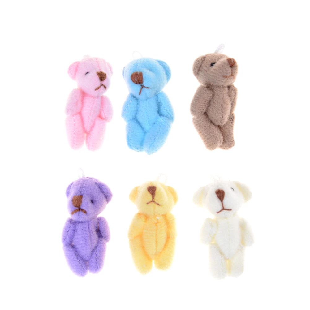 1pc Car Keychain Kawaii Teddy Bear Doll Plush Stuffed Keychain Toy Bag Pendant Cute Mini Doll Toys For Children Gift